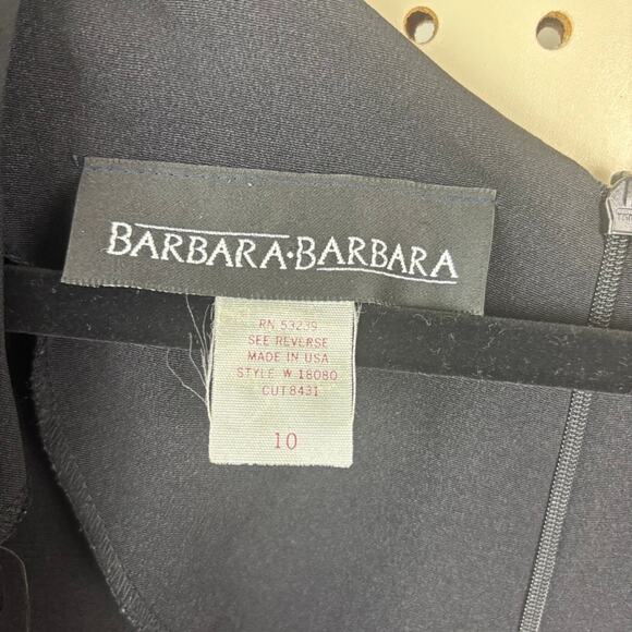 Vintage Barbara Barbara Black Draped-Neck Dress Sz 10 — Quiet Luxury Chic - Picture 8 of 9